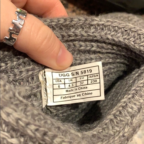 Gray UGG Women’s Classic Cardy Knit Boots - Picture 5 of 6